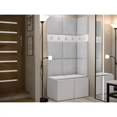 Kárpitozott előszobafal 42x42 SELAND 1 - fehér / szürke