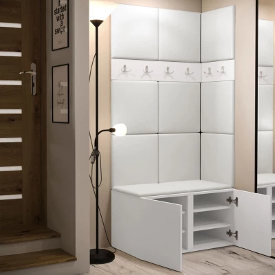 Kárpitozott előszobafal 42x42 SELAND 1 - fehér / szürke