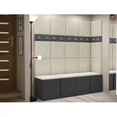 Kárpitozott előszobafal 42x42 SELAND 2 - grafit / világos bézs