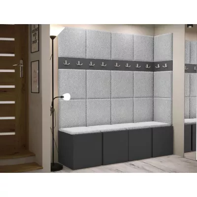Kárpitozott előszobafal 42x42 SELAND 2 - grafit / szürke