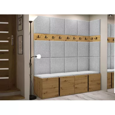 Kárpitozott előszobafal 42x42 SELAND 2 - artisan / fekete / szürke