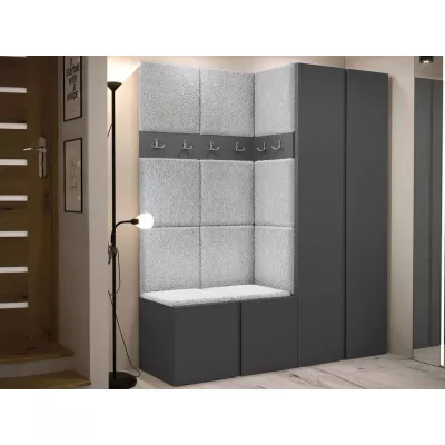 Kárpitozott előszobafal 42x42 SELAND 3 - grafit / szürke
