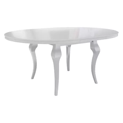 Kihúzható étkezőasztal 120 cm 4 székkel KRAM 2 - fehér / fekete / platina