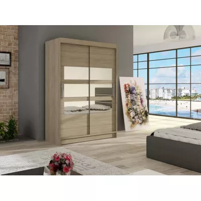 Tükrös gardróbszekrény 120 cm GASPARA 5 - sonoma tölgyfa