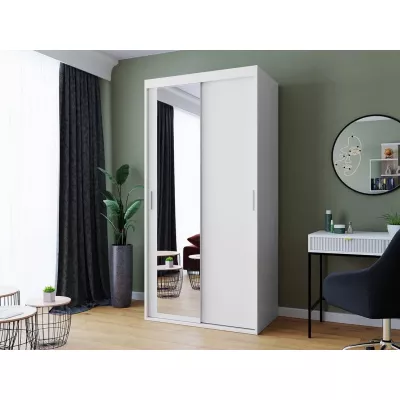 Keskeny, tükrös gardrób 100 cm ZITA - fehér
