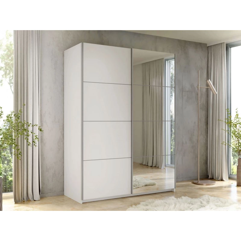 Tükrös gardrób 150 cm MILVEA - fehér