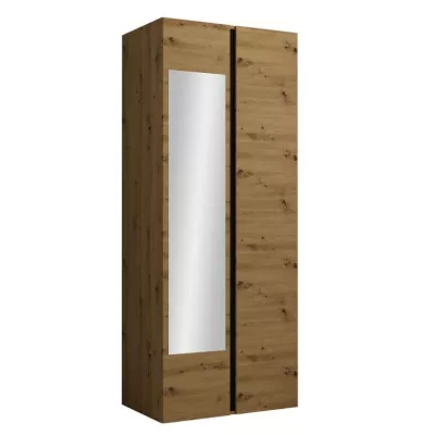 Tükrös szekrény előszobába 74 cm SELAND - artisan tölgy / fekete