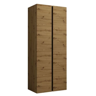 Előszobai szekrény 74 cm SELAND - artisan tölgy / fekete