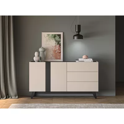 Kombinált fiókos komód CHARLOTTE - kasmír / fekete