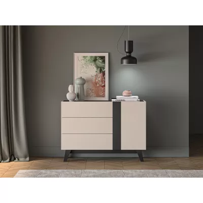 Széles komód CHARLOTTE - kasmír / fekete