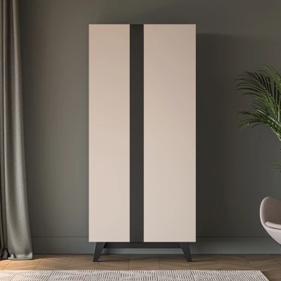 Gardróbszekrény 90 cm CHARLOTTE - kasmír / fekete