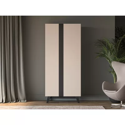 Gardróbszekrény 90 cm CHARLOTTE - kasmír / fekete