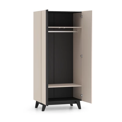 Gardróbszekrény 90 cm CHARLOTTE - kasmír / fekete