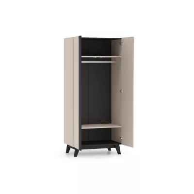 Gardróbszekrény 90 cm CHARLOTTE - kasmír / fekete