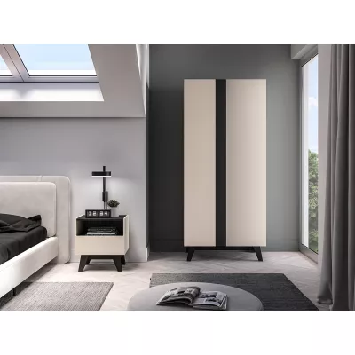 Gardróbszekrény 90 cm CHARLOTTE - kasmír / fekete