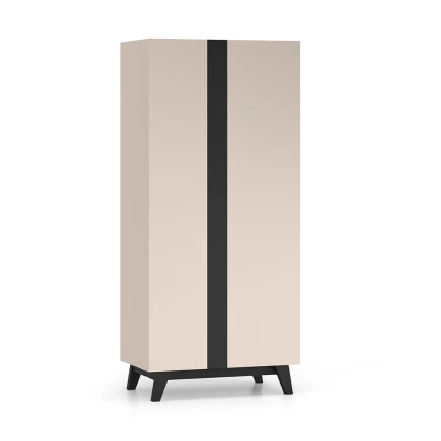 Gardróbszekrény 90 cm CHARLOTTE - kasmír / fekete