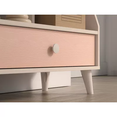 OLIVIA gyerekszobai polc fiókkal - bézs / rózsaszín