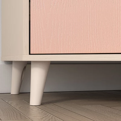 OLIVIA gyerekszobába való sarokszekrény 80 cm - bézs / rózsaszín