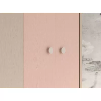 OLIVIA gyerekszobába való sarokszekrény 80 cm - bézs / rózsaszín
