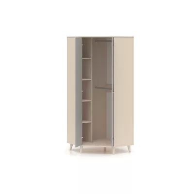 OLIVIA gyerekszobába való sarokszekrény 80 cm - bézs / szürke