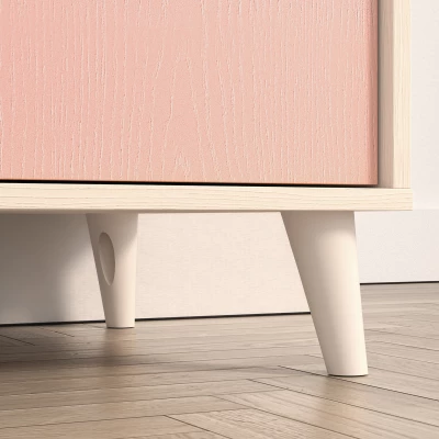 Kétajtós szekrény 80 cm gyerekszobába OLIVIA - bézs / rózsaszín