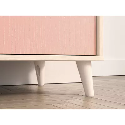 Kétajtós szekrény 80 cm gyerekszobába OLIVIA - bézs / rózsaszín