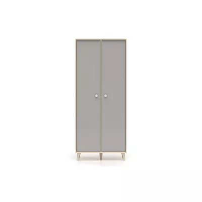 Kétajtós szekrény 80 cm gyerekszobába OLIVIA - bézs / szürke