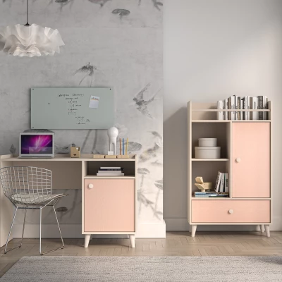 Gyerek íróasztal OLIVIA - bézs / rózsaszín