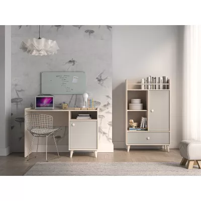 Gyerekszobai íróasztal OLIVIA - bézs / szürke