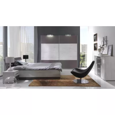 Franciaágy 160x200 tárolóhellyel KIMBALL - norvég fenyő / szürke