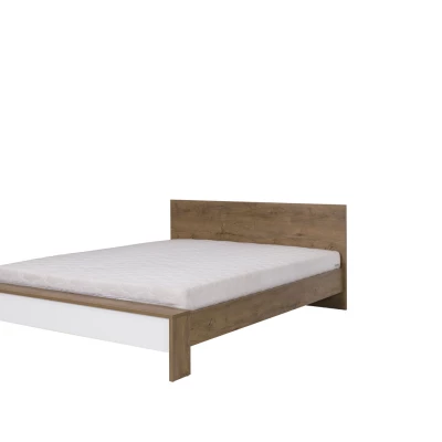 Franciaágy 160x200 ISANTI - bordó tölgy / fényes fehér