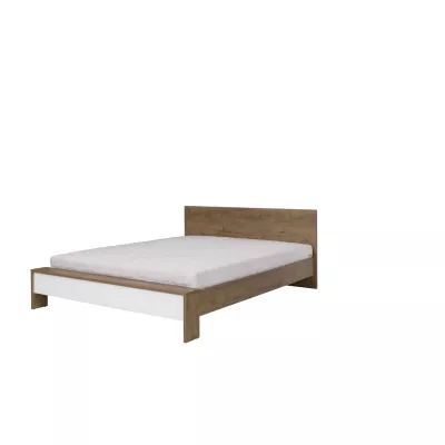 Franciaágy 160x200 ISANTI - bordó tölgy / fényes fehér