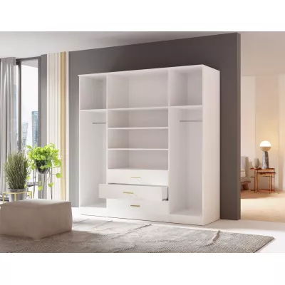 Kombinált szekrény 200 cm HENDRUM - fehér
