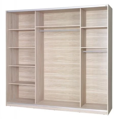 Tükrös gardrób 225 cm KIMBALL 1 - norvég fenyő / szürke + INGYENES LED világítás