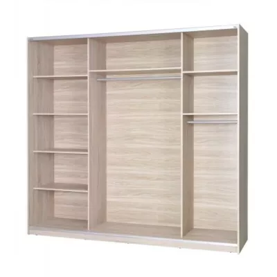 Tükrös gardrób 225 cm KIMBALL 1 - norvég fenyő / szürke + INGYENES LED világítás
