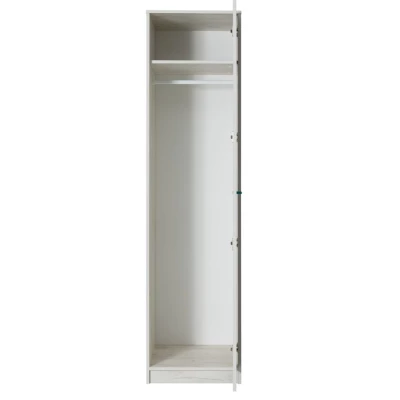 Keskeny gardrób 50 cm ruhaakasztó rúddal DEANY - kraft tölgy / kőris / türkiz