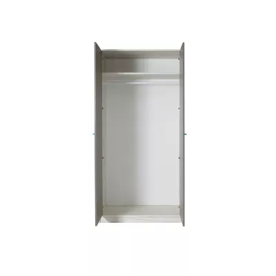 Kétajtós szekrény 96 cm DEANY - kraft tölgy / kőris / türkiz