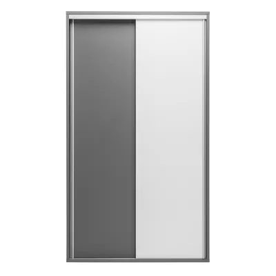 Keskeny gardrób 120 cm MANKATO - szürke / fényes fehér