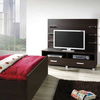 ANDOVER fali panel polcokkal - gesztenye wenge