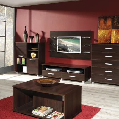 ANDOVER fali panel polcokkal - gesztenye wenge