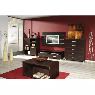 ANDOVER fali panel polcokkal - gesztenye wenge