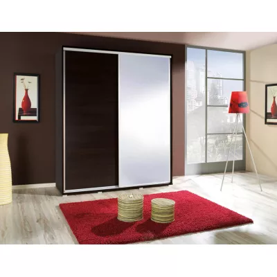 Magas gardróbszekrény 155 cm tükörrel DANUBE 2 - gesztenye wenge