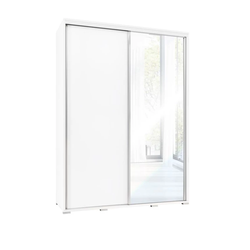 Magas gardróbszekrény 155 cm tükörrel DANUBE 2 - fehér