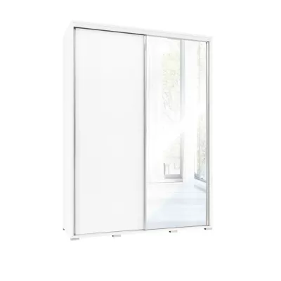 Magas gardróbszekrény 155 cm tükörrel DANUBE 2 - fehér
