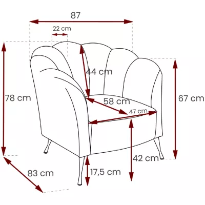RUBY designer fotel - szürke / fekete