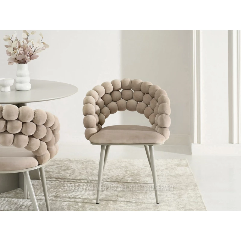 Designer étkezőszék NAHIDA - bézs / szürke