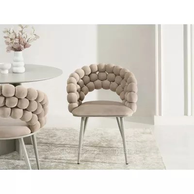 Designer étkezőszék NAHIDA - bézs / szürke