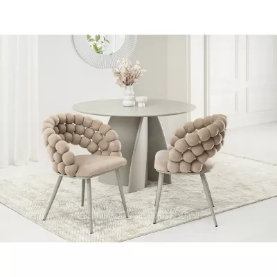 Designer étkezőszék NAHIDA - bézs / szürke