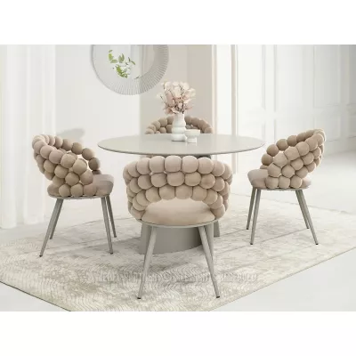 Designer étkezőszék NAHIDA - bézs / szürke