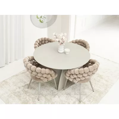 Designer étkezőszék NAHIDA - bézs / szürke